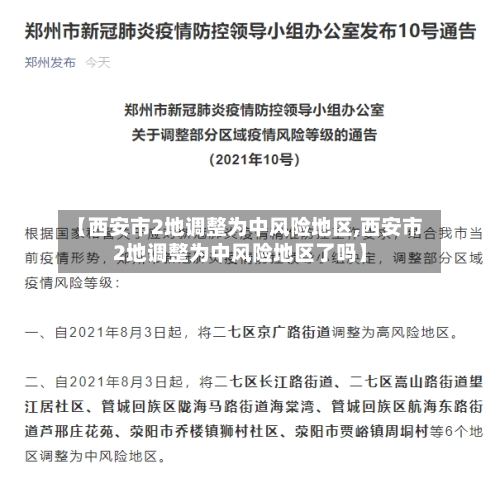 【西安市2地调整为中风险地区,西安市2地调整为中风险地区了吗】