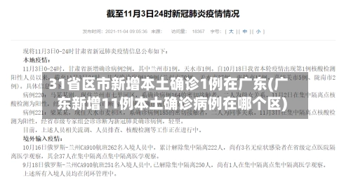 31省区市新增本土确诊1例在广东(广东新增11例本土确诊病例在哪个区)