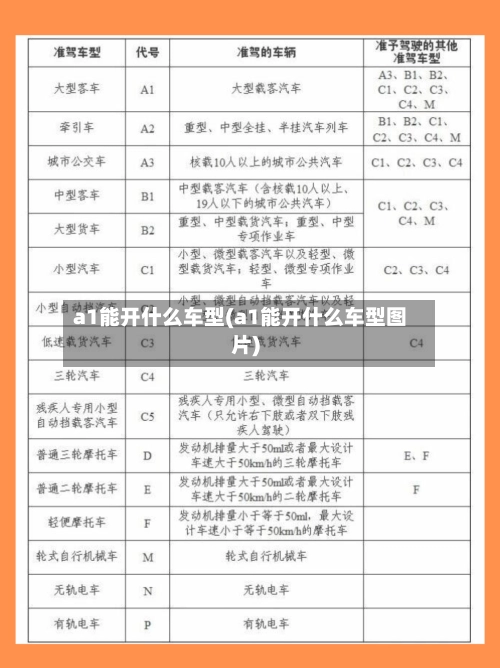 a1能开什么车型(a1能开什么车型图片)-第3张图片