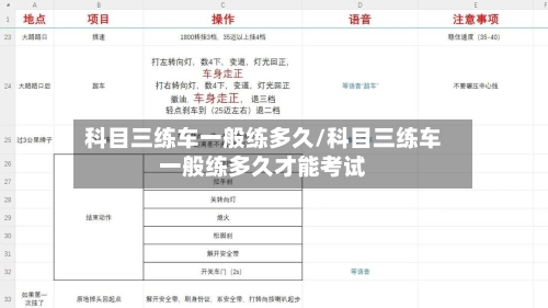 科目三练车一般练多久/科目三练车一般练多久才能考试