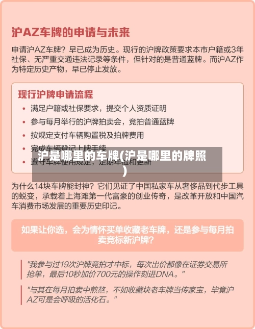 沪是哪里的车牌(沪是哪里的牌照)