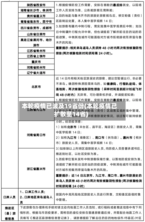 本轮疫情已波及19省份(本轮疫情已扩散至14省)-第3张图片
