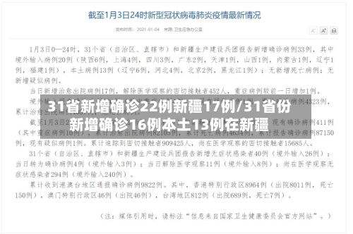 31省新增确诊22例新疆17例/31省份新增确诊16例本土13例在新疆-第3张图片