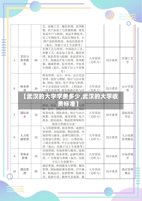 【武汉的大学学费多少,武汉的大学收费标准】