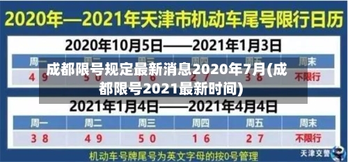 成都限号规定最新消息2020年7月(成都限号2021最新时间)-第2张图片