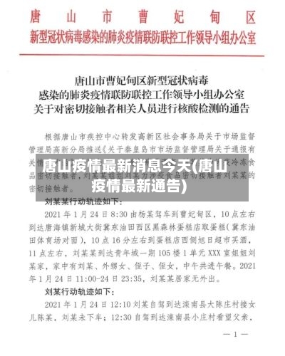 唐山疫情最新消息今天(唐山疫情最新通告)