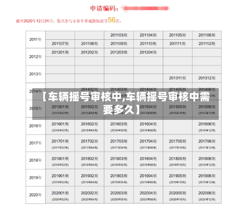 【车辆摇号审核中,车辆摇号审核中需要多久】